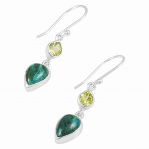 Chrysocolla & Peridot Earrings