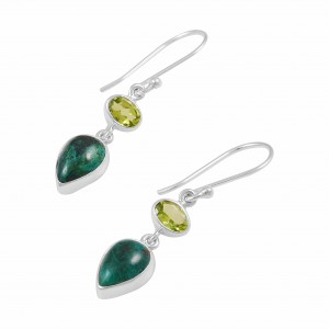 Chrysocolla & Peridot Earrings
