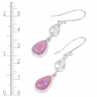 Phosphosiderite & Clear Quartz Earrings