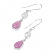 Phosphosiderite & Clear Quartz Earrings