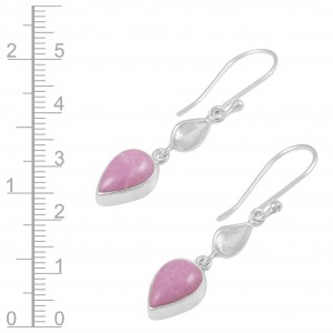 Phosphosiderite & Clear Quartz Earrings