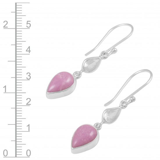 Phosphosiderite & Clear Quartz Earrings Phosphosiderite & Clear Quartz Earrings