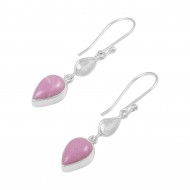 Phosphosiderite & Clear Quartz Earrings