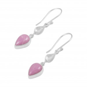 Phosphosiderite & Clear Quartz Earrings