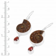 Ammonite & Garnet Earrings Ammonite & Garnet Earrings