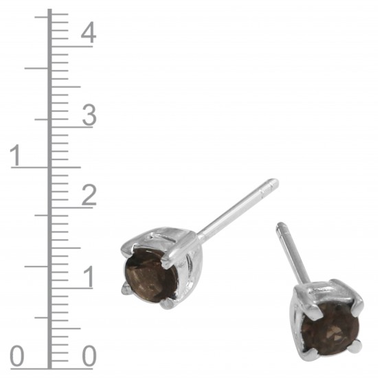 Smoky Quartz Stud Earrings