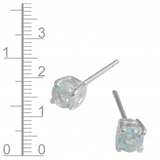 Blue Topaz Stud Earrings