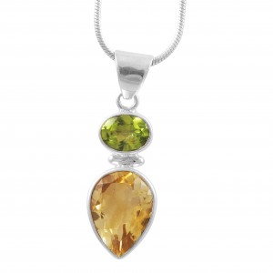 Citrine & Peridot Pendant