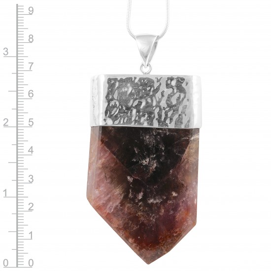 Cacoxenite in Amethyst Pendant