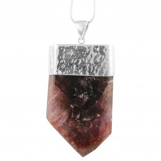 Cacoxenite in Amethyst Pendant