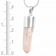 Pink Lemurian Crystal Pendant