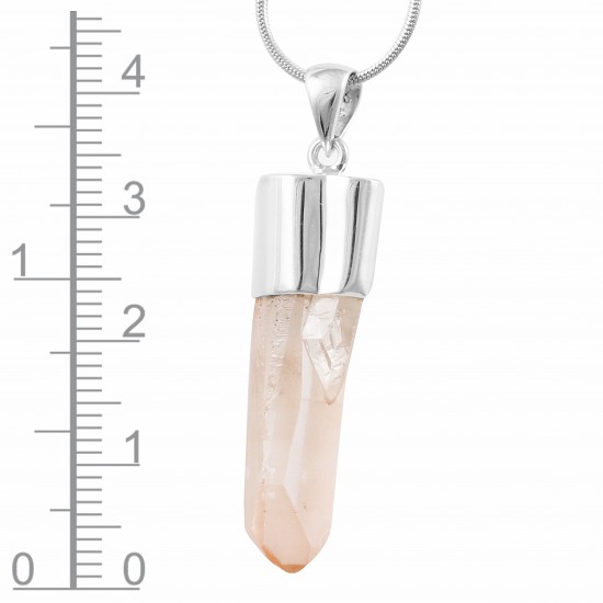 Pink Lemurian Crystal Pendant