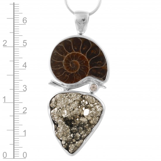 Ammonite & Pyrite Pendant Ammonite & Pyrite Pendant