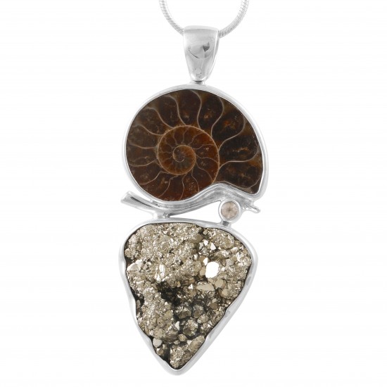 Ammonite & Pyrite Pendant