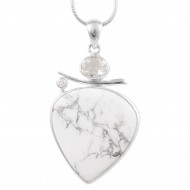 Howlite & Quartz Pendant