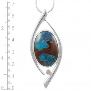 Shattukite & Clear Quartz Pendant