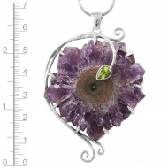 Amethyst Flower & Peridot Pendant Amethyst Flower & Peridot Pendant