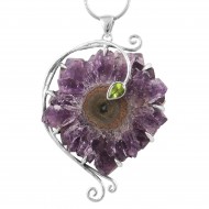 Amethyst Flower & Peridot Pendant Amethyst Flower & Peridot Pendant