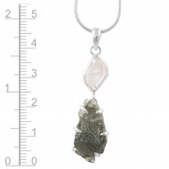 Moldavite & Herkimer Diamond Pendant