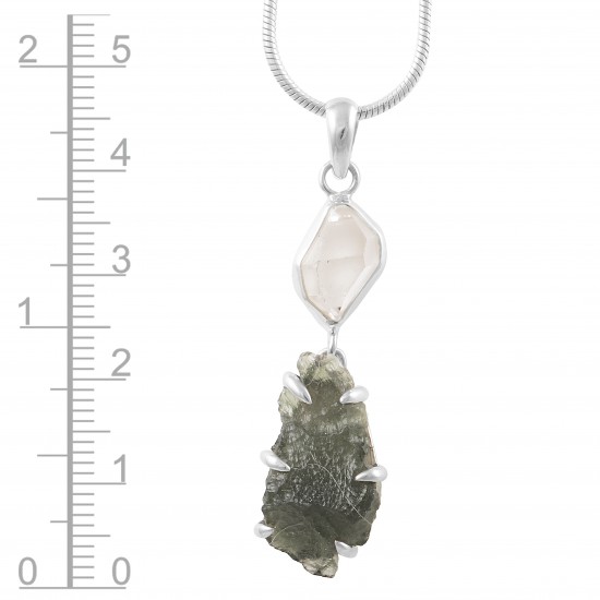 Moldavite & Herkimer Diamond Pendant Moldavite & Herkimer Diamond Pendant