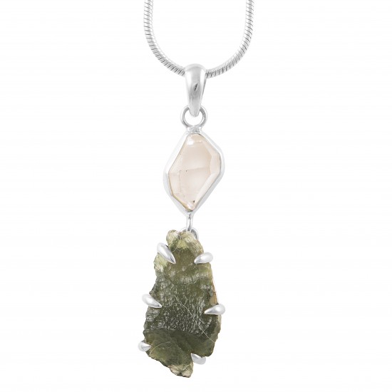 Moldavite & Herkimer Diamond Pendant Moldavite & Herkimer Diamond Pendant