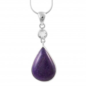 Sugilite & Clear Quartz Pendant