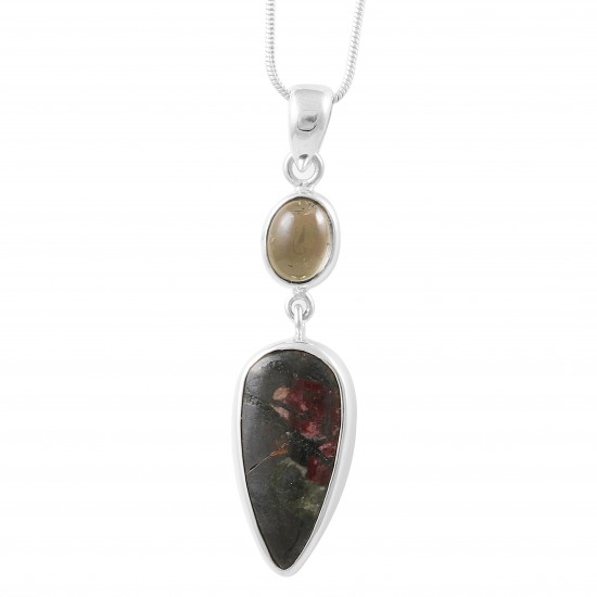 Eudyalite & Tourmaline Pendant Eudyalite & Tourmaline Pendant