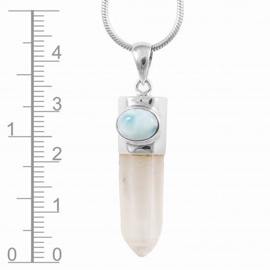Clear Quartz & Larimar Pendant Clear Quartz & Larimar Pendant