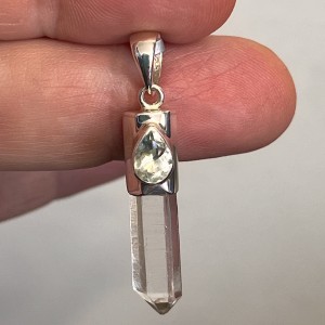 Clear Quartz & Green Amethyst Pendant