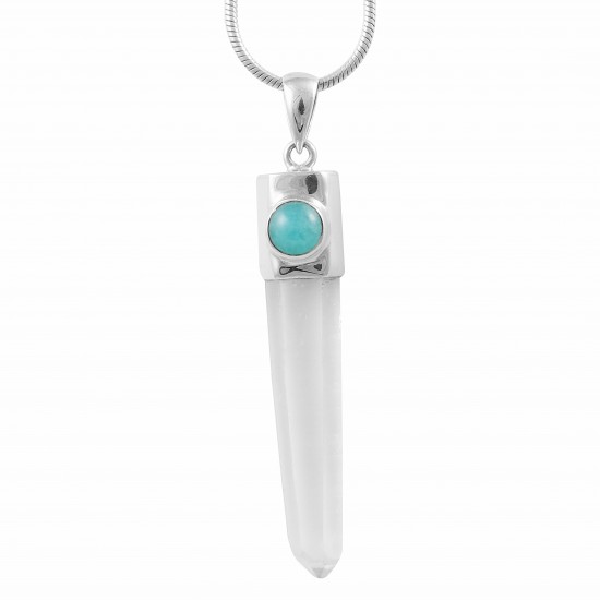 Clear Quartz & Amazonite Pendant Clear Quartz & Amazonite Pendant