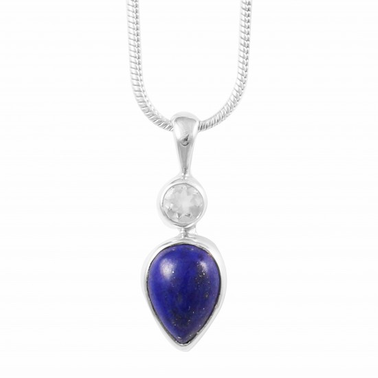 Lapis Lazuli & Quartz Pendant