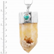 Agate Druzy & Turquoise Pendant Agate Druzy & Turquoise Pendant