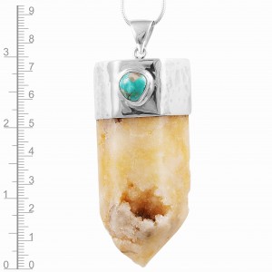 Agate Druzy & Turquoise Pendant Agate Druzy & Turquoise Pendant