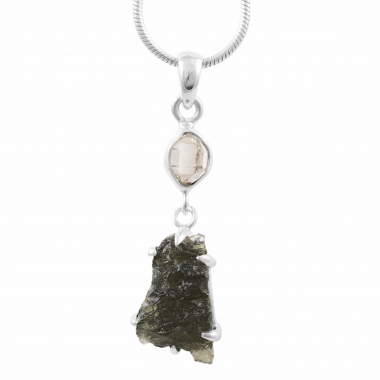Moldavite & Herkimer Diamond Pendant Moldavite & Herkimer Diamond Pendant