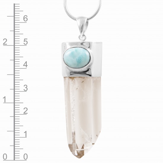 Lemurian Quartz & Larimar Pendant Lemurian Quartz & Larimar Pendant