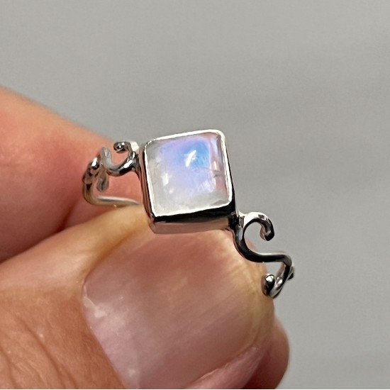 Rainbow Moonstone Ring