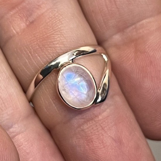 Rainbow Moonstone Ring