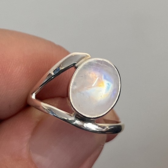 Rainbow Moonstone Ring