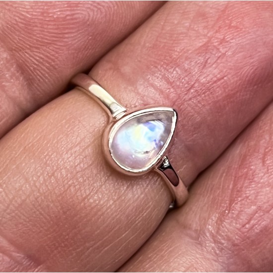 Rainbow Moonstone Ring