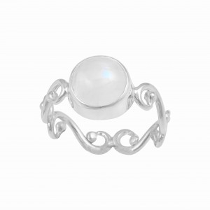Rainbow Moonstone Ring