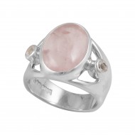 Rose Quartz & Clear Quartz Ring