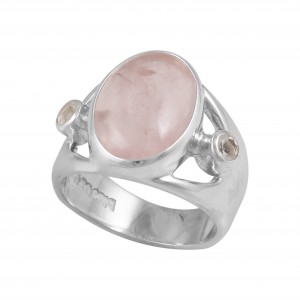 Rose Quartz & Clear Quartz Ring