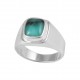 Blue Opal Fossil Wood Ring