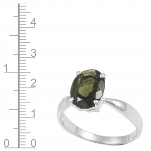 Moldavite (Faceted)  Ring