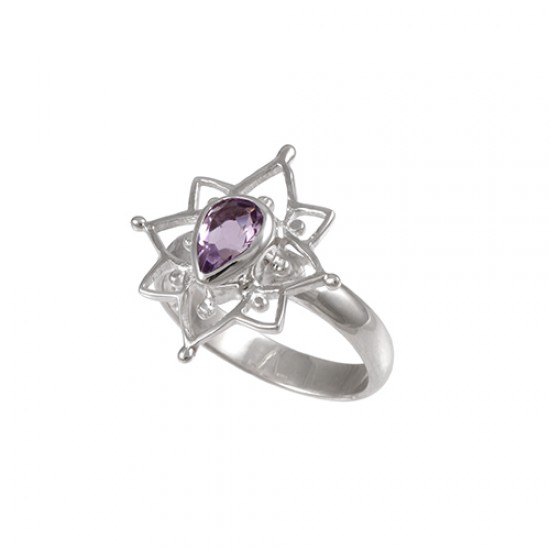 Boheme Lotus Ring (Petite) - Amethyst