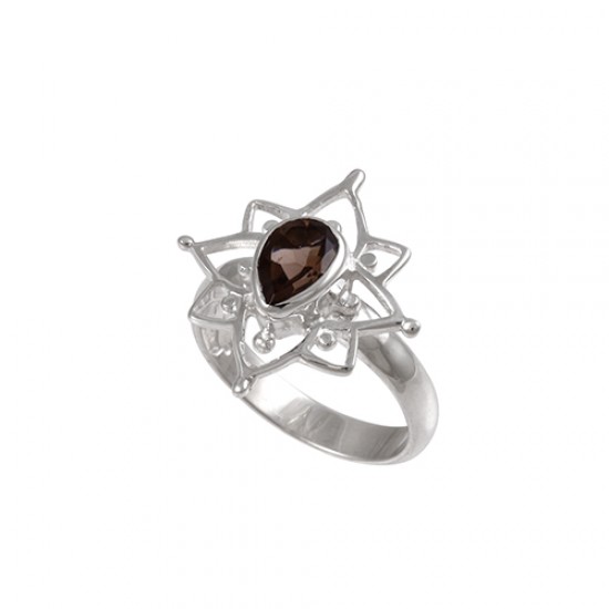 Boheme Lotus Ring (Petite) - Smoky Quartz Boheme Lotus Ring (Petite) - Smoky Quartz