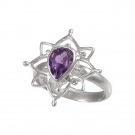 Boheme Lotus Ring (Large) - Amethyst