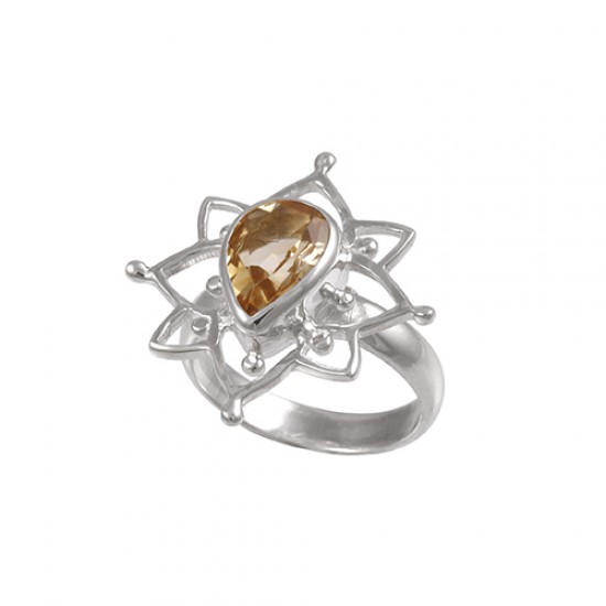 Boheme Lotus Ring (Large) - Citrine