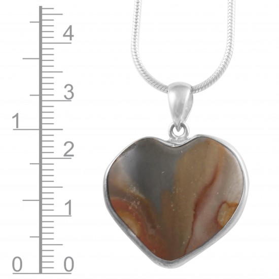 Polychrome Jasper Heart Pendant