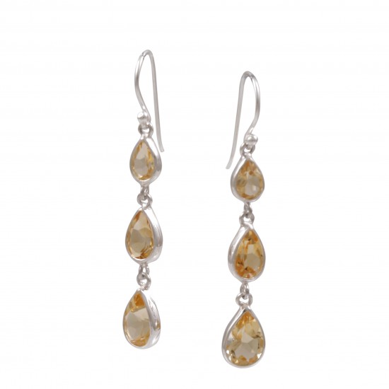 Three Tier Earrings - Citrine